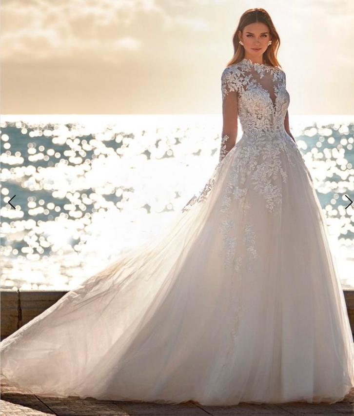 San Patrick trouwjurk – model Fayetta, Kleding | Dames, Trouwkleding en Trouwaccessoires, Zo goed als nieuw, Trouwjurk, Wit, Ophalen