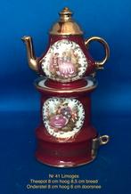 Porseleinen Theepot met Warmhoudplaat - Limoges, Verzamelen, Porselein, Kristal en Bestek, Ophalen of Verzenden, Zo goed als nieuw