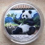 China, Panda 2017 colourized - puur zilver, Postzegels en Munten, Munten | Azië, Ophalen of Verzenden, Oost-Azië, Losse munt, Zilver