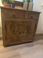 Houten  ibiza style kastje met bijpassende spiegel., Huis en Inrichting, Ophalen, 50 tot 100 cm, Zo goed als nieuw, Met lade(s)