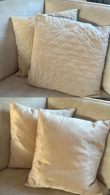 Set van 4 kussenhoezen beige zand 45x45 beschikbaar voor biedingen