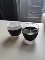 Bodum design espressokopjes, 2 stuks, siliconen ring, Glas, Overige stijlen, Kop(pen) en/of Schotel(s), Ophalen of Verzenden