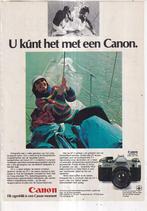 Retro reclame 1977 Canon foto camera AT-1 roeiboot, Verzamelen, Overige typen, Ophalen of Verzenden