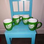 Cup a soup lichtgroen met witte rand set van 4 stuks, Ophalen, Glas of Glazen, Gebruikt, Overige stijlen