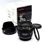 Canon EF 28mm f/1.8 USM met EW-63II en doos, Ophalen of Verzenden, Gebruikt, Groothoeklens