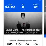 1x Bruno mars 7JULI, Tickets en Kaartjes, Eén persoon, Juli