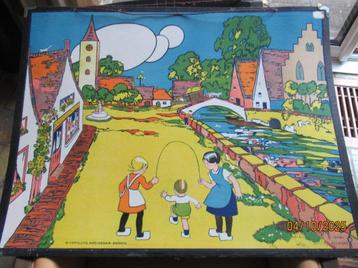  SCHOOLPLAAT- IN HET DORP--ADRI ALINDO-VERSLUYS-1931 beschikbaar voor biedingen