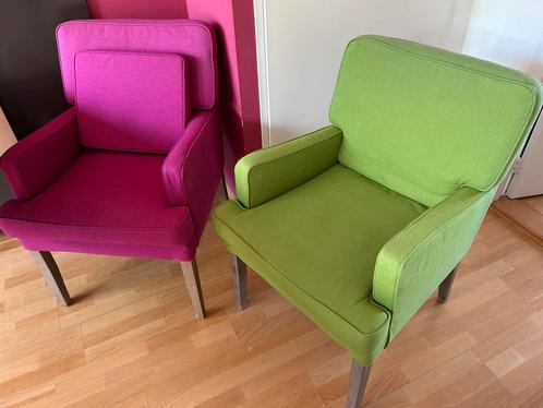 Comfortabele gekleurde stoelen, Huis en Inrichting, Stoelen, Gebruikt, Vier, Stof, Ophalen