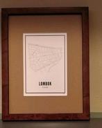 Lombok, Utrecht, ingelijste ansichtkaart, Huis en Inrichting, Ophalen of Verzenden, Zo goed als nieuw, Hout, Minder dan 50 cm