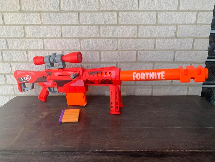 NERF Fortnite Heavy SR, Kinderen en Baby's, Speelgoed | Buiten | Actiespeelgoed, Zo goed als nieuw, Ophalen