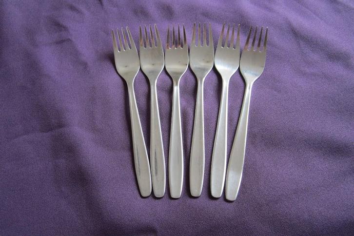 6 ontbijtvorken, 17 cm Gero Zilmeta quickstep 522, Huis en Inrichting, Keuken | Bestek, Gebruikt, Los bestek, Rvs of Chroom, Vaatwasserbestendig