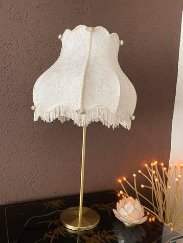 Mooie vintage bloemen tafel lamp 