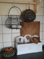 Landelijk wit houten vakkenkistje vakkenkastje bakje Etage3, Huis en Inrichting, ., Ophalen of Verzenden, Zo goed als nieuw, .