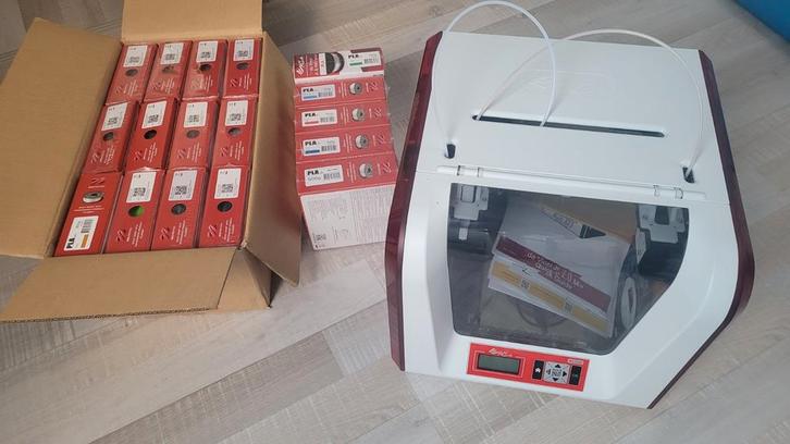 3D Printer XYZ da Vinci Junior 2.0Mix + 19 Rollen Filament!, Computers en Software, 3D Printers, Zo goed als nieuw, Ophalen