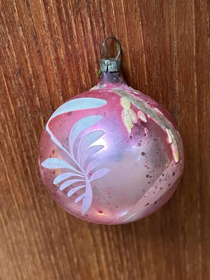 Antieke roze kerstbal, Diversen, Kerst, Zo goed als nieuw, Verzenden