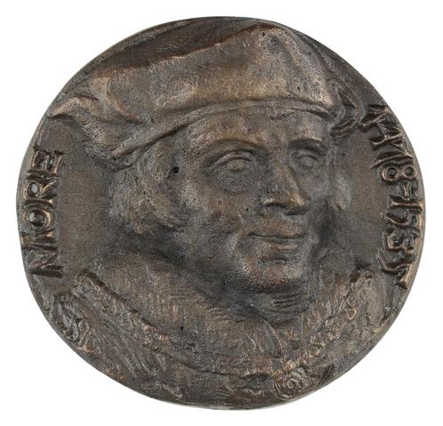 Niel Steenbergen : Erepenning Studiekring Thomas More, 1985, Postzegels en Munten, Penningen en Medailles, Brons, Nederland, Verzenden