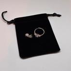 925 sterling zilveren ring en hanger met 5,5mm GRA diamant, Sieraden, Tassen en Uiterlijk, Ringen, Nieuw, Ophalen of Verzenden