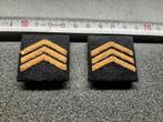 Sergeant  rang set  - Marine  / 35 x 35 mm gouddraad gebordu, Verzamelen, Embleem of Badge, Nederland, Ophalen of Verzenden, Marine