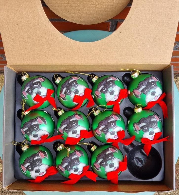 Kerstbal hondenrassen kleurrijk glas 65 stuks nieuw, Diversen, Kerst, Nieuw, Ophalen