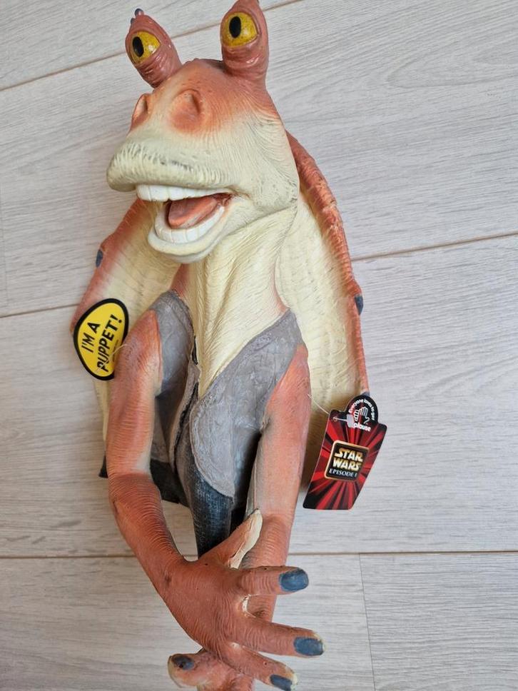 1999 handpop jar jar binks applause the phantom menace, Verzamelen, Star Wars, Zo goed als nieuw, Actiefiguurtje, Ophalen of Verzenden