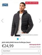 jack and jones heren pufferjas zwart, Kleding | Heren, Bodywarmers, Nieuw, Maat 52/54 (L), Jack and Jones, Ophalen of Verzenden