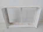 Wit houten brocante kistje met kippengaas 44 x 30 cm, Ophalen of Verzenden