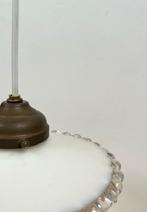 Antieke Franse schotellamp met wit opaline glazen kap, Antiek en Kunst, Ophalen of Verzenden