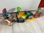 Schleich dino’s 4 stuks met playmobil wild life, Ophalen of Verzenden, Gebruikt, Overige soorten, Beeldje of Figuurtje