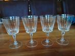 4 x kristallen wijnglazen, Antiek en Kunst, Antiek | Glas en Kristal, Ophalen