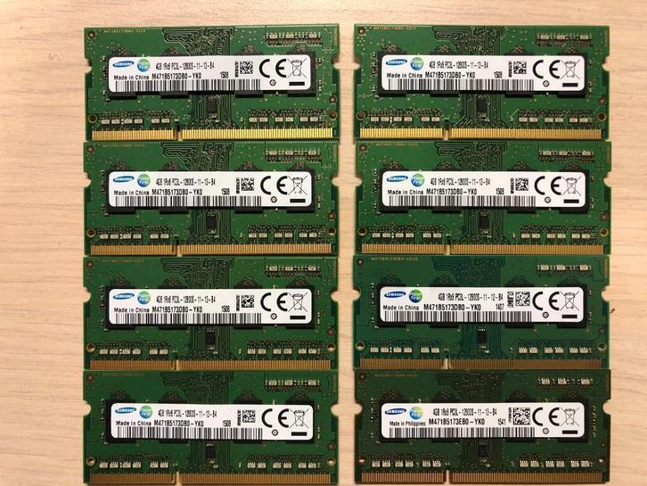 Samsung PC3L notebook geheugen 4GB (DDR3) SODIMM, Computers en Software, RAM geheugen, Zo goed als nieuw, Laptop, 4 GB, DDR3, Ophalen of Verzenden