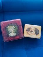 2 antieke blikken blik koekjes trommel victoriaans rococo, Verzamelen, Ophalen of Verzenden, Gebruikt, Overige, Overige merken