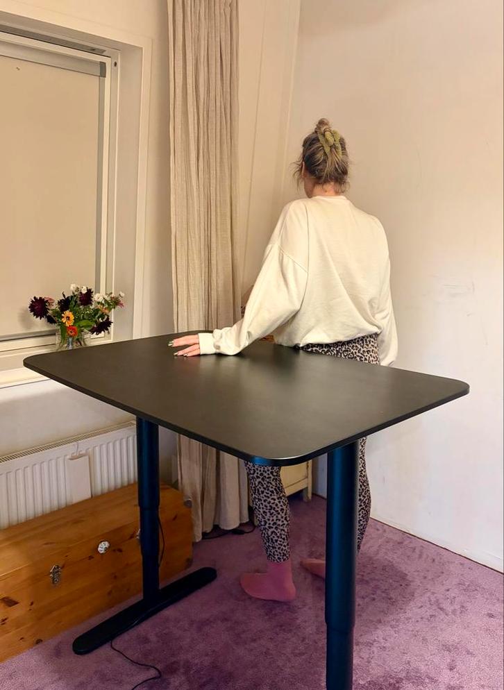 IKEA BEKANT Zit-Sta Bureau 120x80 Elektrisch, Huis en Inrichting, Bureaus, Gebruikt, Stabureau, Elektrisch, Ophalen