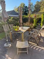Tuinset Queens Teak incl Hartman kussens, Ophalen, 4 zitplaatsen, Gebruikt, Hocker