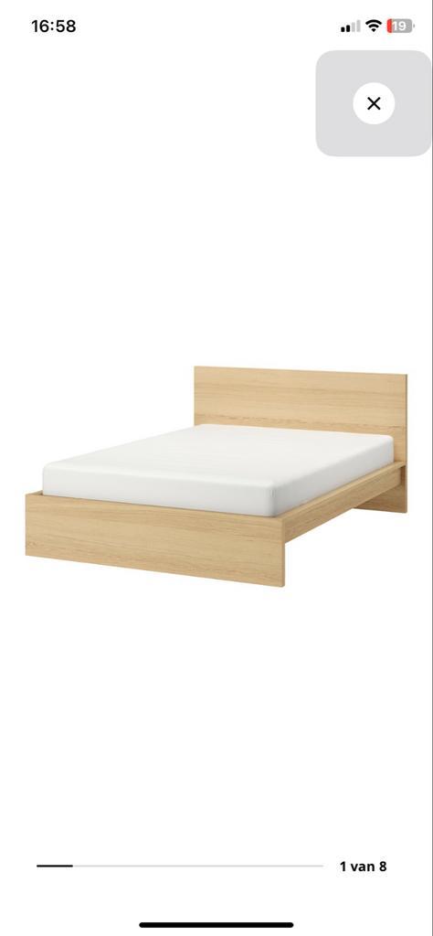 Ikea Malm Bed 140x200, Huis en Inrichting, Slaapkamer | Bedden, Gebruikt, Tweepersoons, 140 cm, 200 cm, Hout, Bruin, Ophalen