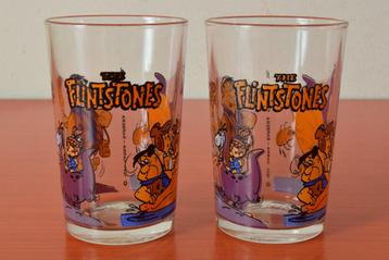 Set van 2 retro vintage Italy glazen - The Flinstones beschikbaar voor biedingen