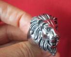 Zware & solide leeuwenkop ring Ø 20½ mm, Sieraden, Tassen en Uiterlijk, Ringen, 20 of groter, Heer, Nieuw, Zilver