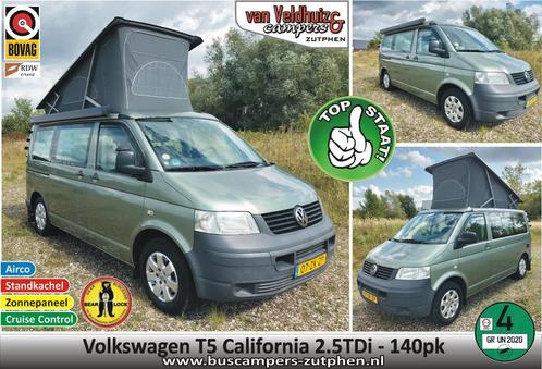 Volkswagen T5 California 2.5 TDi NL-buscamper hefdak, Caravans en Kamperen, Campers, Bedrijf, tot en met 4, Buscamper of Camperbus