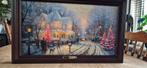 Thomas Kinkade Kerstschilderij met Lichtjes, Antiek en Kunst, Kunst | Schilderijen | Klassiek, Ophalen of Verzenden