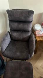 Goossens Relaxfauteuil met Hocker - Velvet, Ophalen of Verzenden, Gebruikt, Stof, 75 tot 100 cm