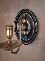 18e eeuwse messing wandkandelaar met mahonie paneel, Ophalen of Verzenden, Koper of Brons