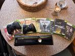 Xbox 360 S Zwart + 2 Controllers + Games!, Spelcomputers en Games, Met 2 controllers, Ophalen of Verzenden, Gebruikt, Met games
