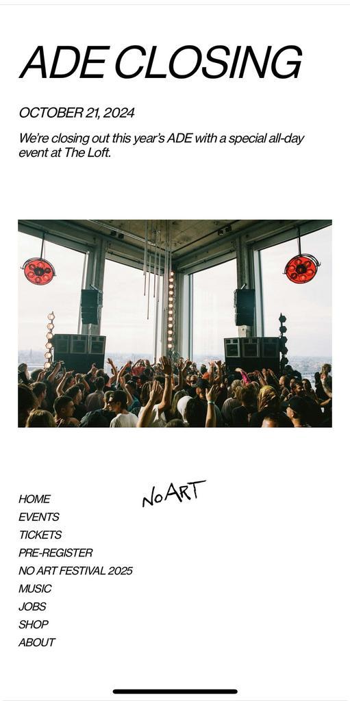 NoArt ADE Closing in The Loft, Tickets en Kaartjes, Evenementen en Festivals, Twee personen