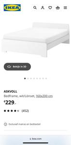 Ikea 2-persoons bed 160/200., Huis en Inrichting, Slaapkamer | Bedden, Ophalen, Gebruikt, Wit, Tweepersoons