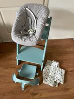 🩵 Aqua Blauw Stokke Tripp Trapp Newborn en Babyset 🩵, Kinderen en Baby's, Kinderstoelen, Ophalen, Zo goed als nieuw, Meegroeistoel