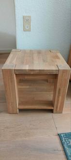 Massieve eikenhouten bijzettafel/nachtkastje, Ophalen, Gebruikt, 45 tot 65 cm, Minder dan 55 cm