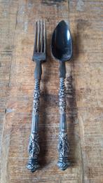 (3) Antieke 2 delig sla couvert bestek met afb engeltjes, Ophalen of Verzenden