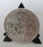 Zilveren 50 gulden munt, 200 jaar NL-Amerika, 1782-1982, Verzenden, Koningin Beatrix, Zilver, Losse munt