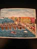 Handgeschilderd schilderij Curaçao 2006, Ophalen of Verzenden, Gebruikt, Motorboot of Zeilboot, Kaart, Foto of Prent