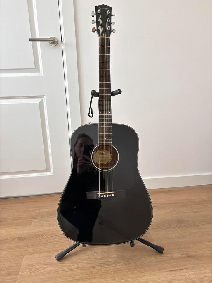 Fender Akoestische Gitaar - Zwart, Muziek en Instrumenten, Snaarinstrumenten | Gitaren | Akoestisch, Zo goed als nieuw, Western- of Steelstringgitaar