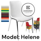Kantinestoelen Helene. Wit. Stapelstoelen kuipstoelen, Marconiweg 10 Zeewolde, Nieuw, Info@everardo.nl, Ophalen of Verzenden